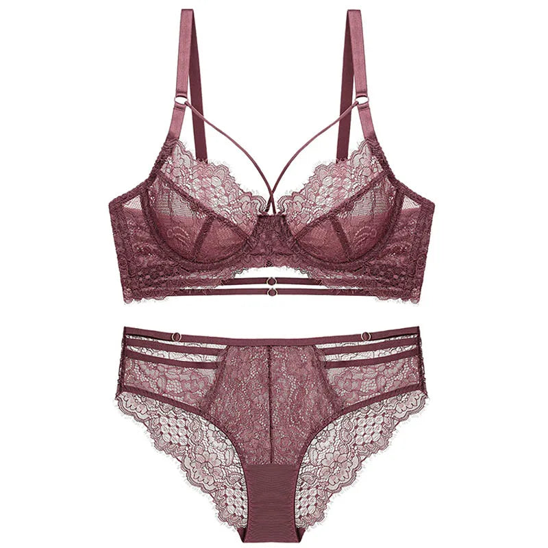 Stylish Ultra-Thin Cup Bra & Panty Set: Classic Bandage Lingerie