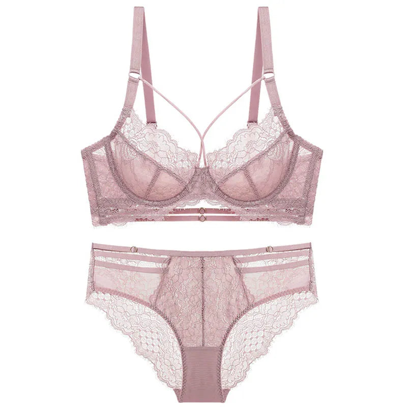 Stylish Ultra-Thin Cup Bra & Panty Set: Classic Bandage Lingerie