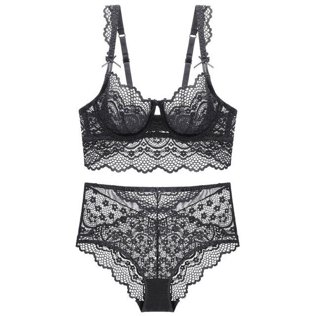 Ultra-Thin Elegance: Push Up Bra & Panty Set