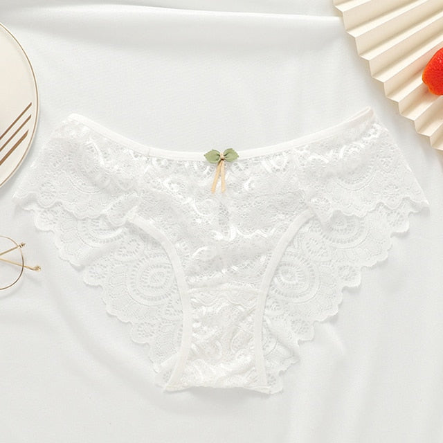 Semi-transparent Solid Lace Panties for Women