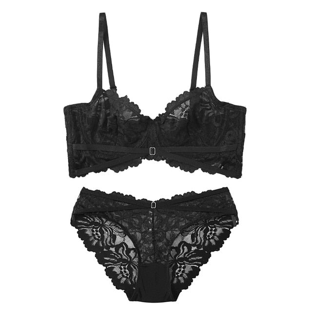 Exquisite Embroidered Lace Bra & Panty Set