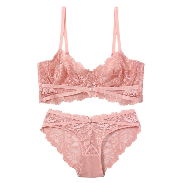 Exquisite Embroidered Lace Bra & Panty Set