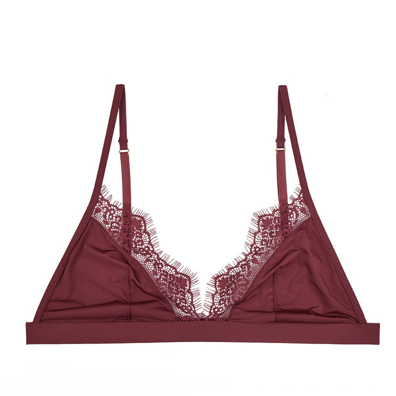 Satin Lace Comfort Bra - Seamless & Wireless