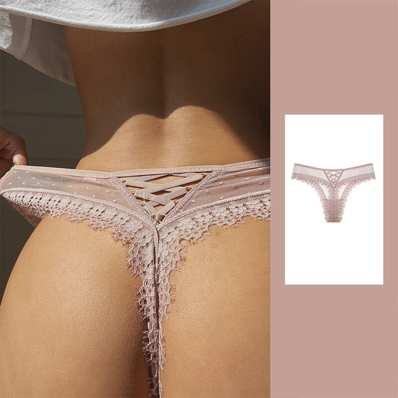 Breathable & Comfortable Women's Lace Thong - Sexy Intimates (2 Pieces)