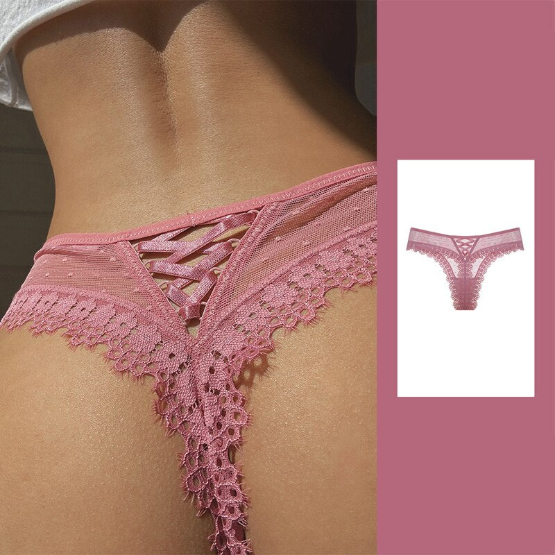 Breathable & Comfortable Women's Lace Thong - Sexy Intimates (2 Pieces)