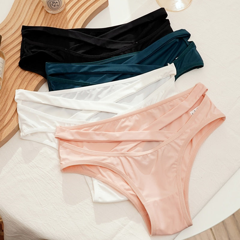 Low-rise Ice Silk Panties - Sexy Hollow Out Elastic Briefs