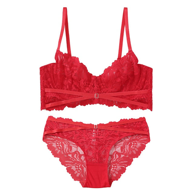 Exquisite Embroidered Lace Bra & Panty Set