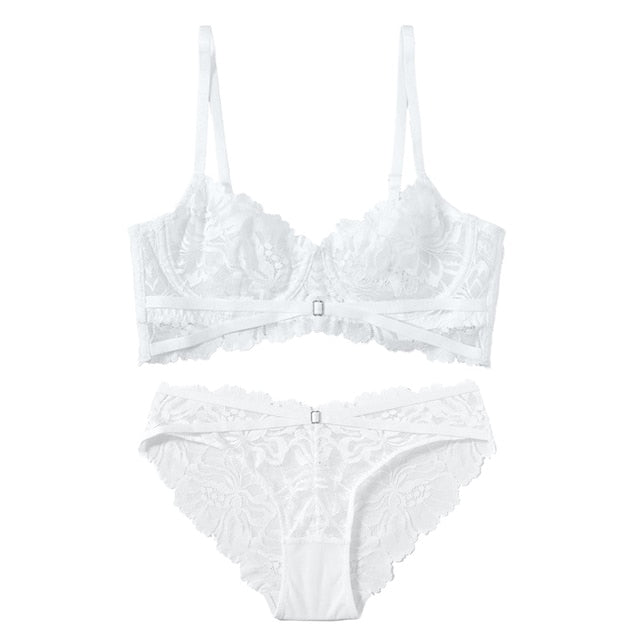 Exquisite Embroidered Lace Bra & Panty Set